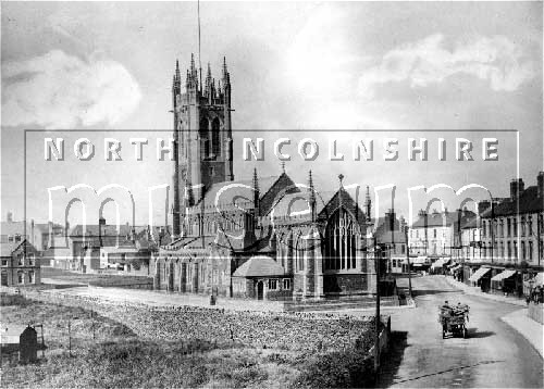 The Church of St. John the Evangelist, High Street, Scunthorpe, looking west, c.1903