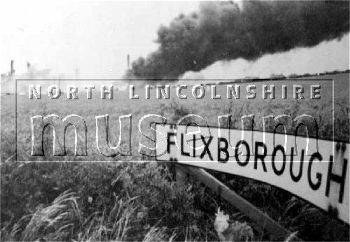 Distant view of the Nypro Works explosion, Flixborough, 1 June 1974 	