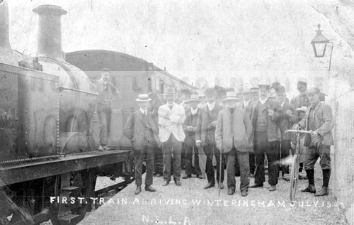 First train, Winteringham Station on 15 July 1907	