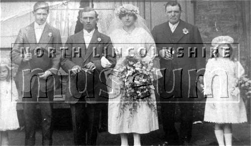 Wedding photograph, George and Kate Nicholson n Drury, at Burton-upon-Stather.	