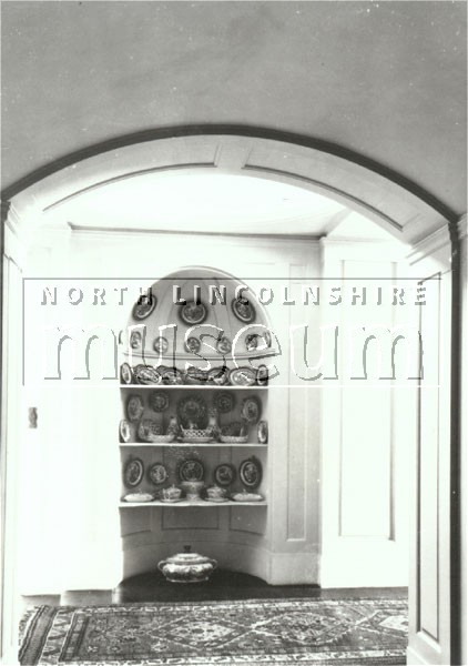 Domed alcove, Normanby Hall, at the right of the Garden Room and opposite the corridor leading from the main staircase in 1911. 	