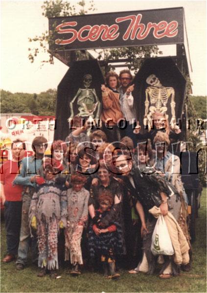 Carnival float from 'Scene Three' night club at Scunthorpe Family Weekend, Quibell Park, in July 1987