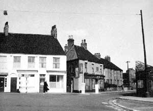 Northern end of Market Hill, Scunthorpe, in 1960, before the building of Crosby Flats. 	