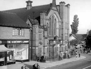Scunthorpe Congregational Church at the corner of Oswald Road and Doncaster Road. 	