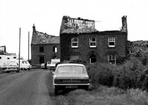 Damage to nearby housing following the explosion at Nypro Chemical Works, Flixborough, in 1974.	