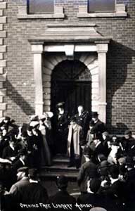 The opening of Ashby Free Library, Ashby High Street.
