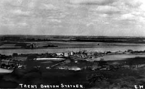 The wharf and petrol storeage site on the River Trent at Burton-upon-Stather, c.1930's 	