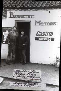 Maurice and Irene Wilson of Barnetby Motors in April 1989 	