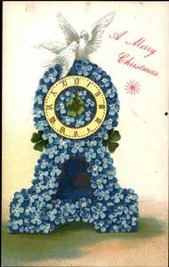 Edwardian Christmas card, 'A Merry Christmas'. 	
