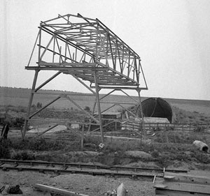 Santon Mining Company record photograph, close-up of the centre span of the new bridge with the North Adit Portal in the background, 30 June 1957 	