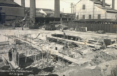 Record photograph of the Section Mill reconstruction at Appleby-Frodingham Steelworks, Scunthorpe, between 1946 and 1949 	