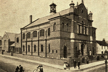 Scunthorpe Trinity Wesleyan Methodist Chapel at the junction of High Street and Wells Street, pre-First World War 	