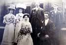 Wedding photogaph taken on 30 April 1908 in Porkess Yard, Burton-upon-Stather. 	
