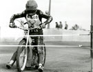 Rider from the Scunthorpe Stags at the Scunthorpe Speedway track, c.1980's.