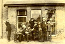 Members of the Elwes family and friends outside the dining room window of the Manor House, Bigby Street, Brigg, October 1892.